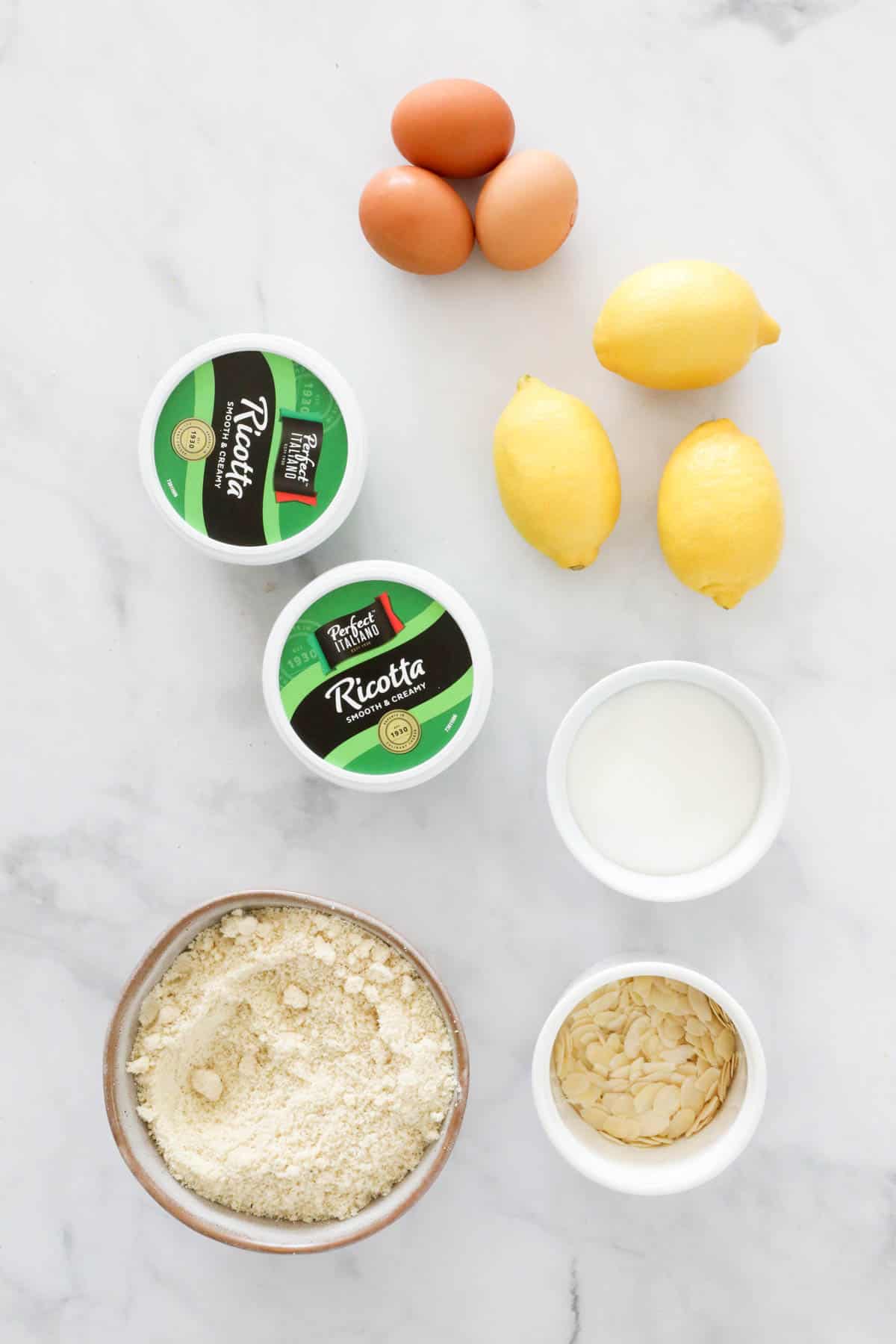 The ingredients for a Gluten-Free Thermomix Lemon & Ricotta Cake