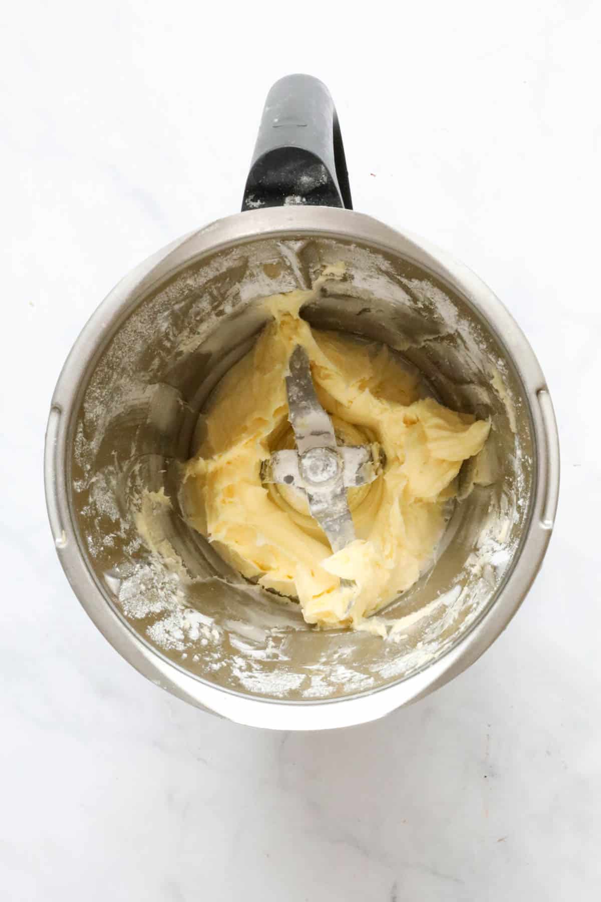 Cookie dough in a Thermomix.