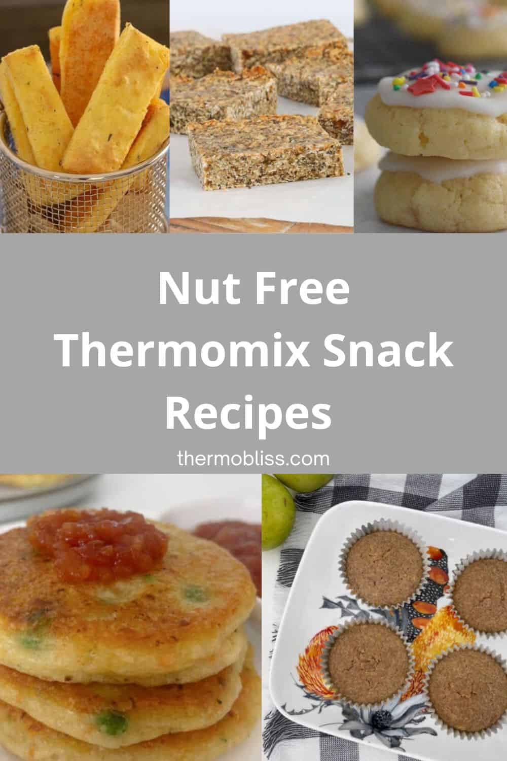 Collage of Nut Free Thermomix Snacks Recipes.