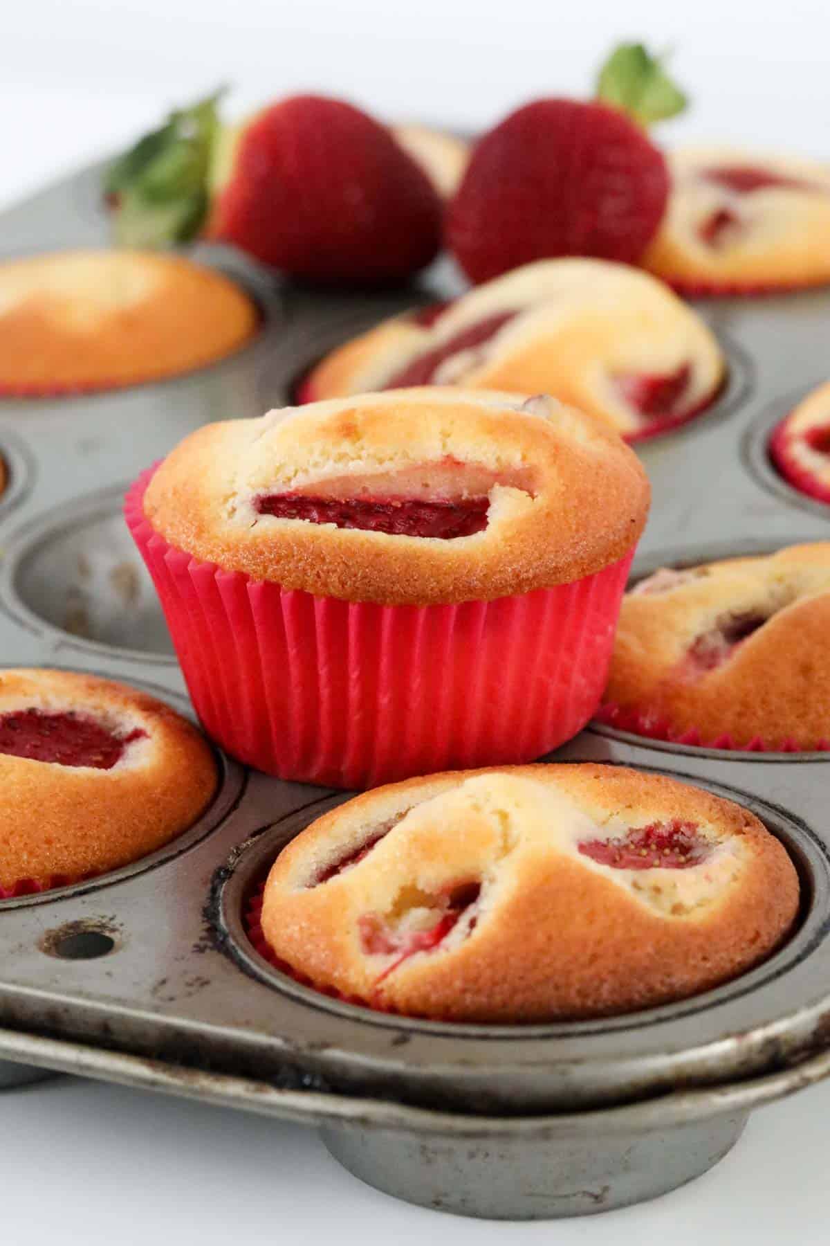 Light and fluffy fruit cupcakes.