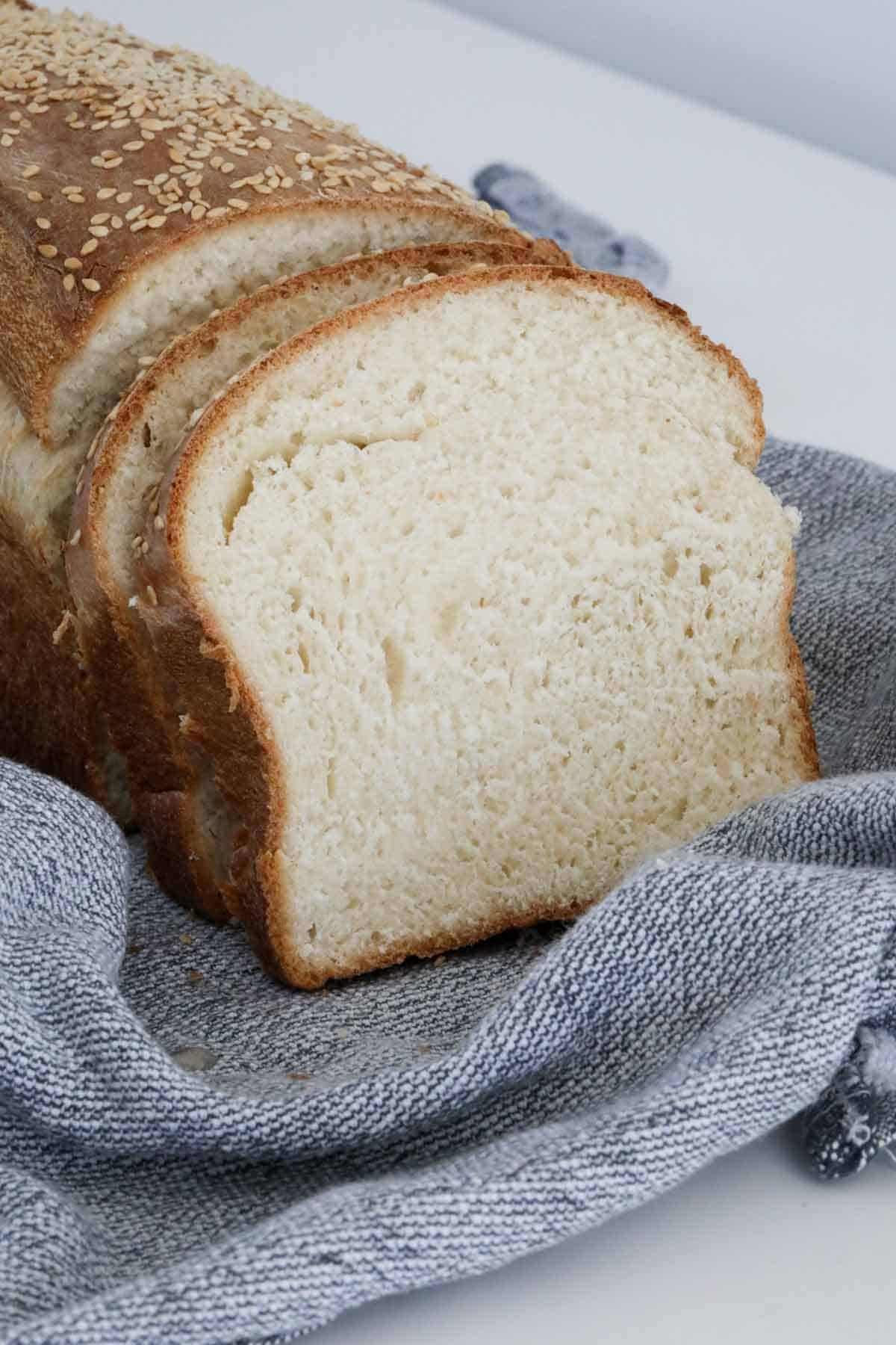 Homemade sliced white bread.