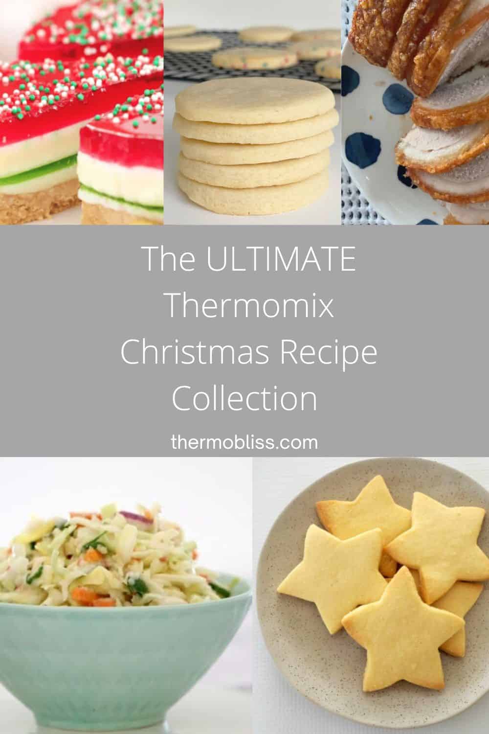 Collage of recipes to make in Thermomix at Christmas.
