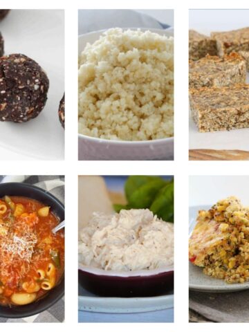 Collage of healthy recipes to make in a Thermomix.