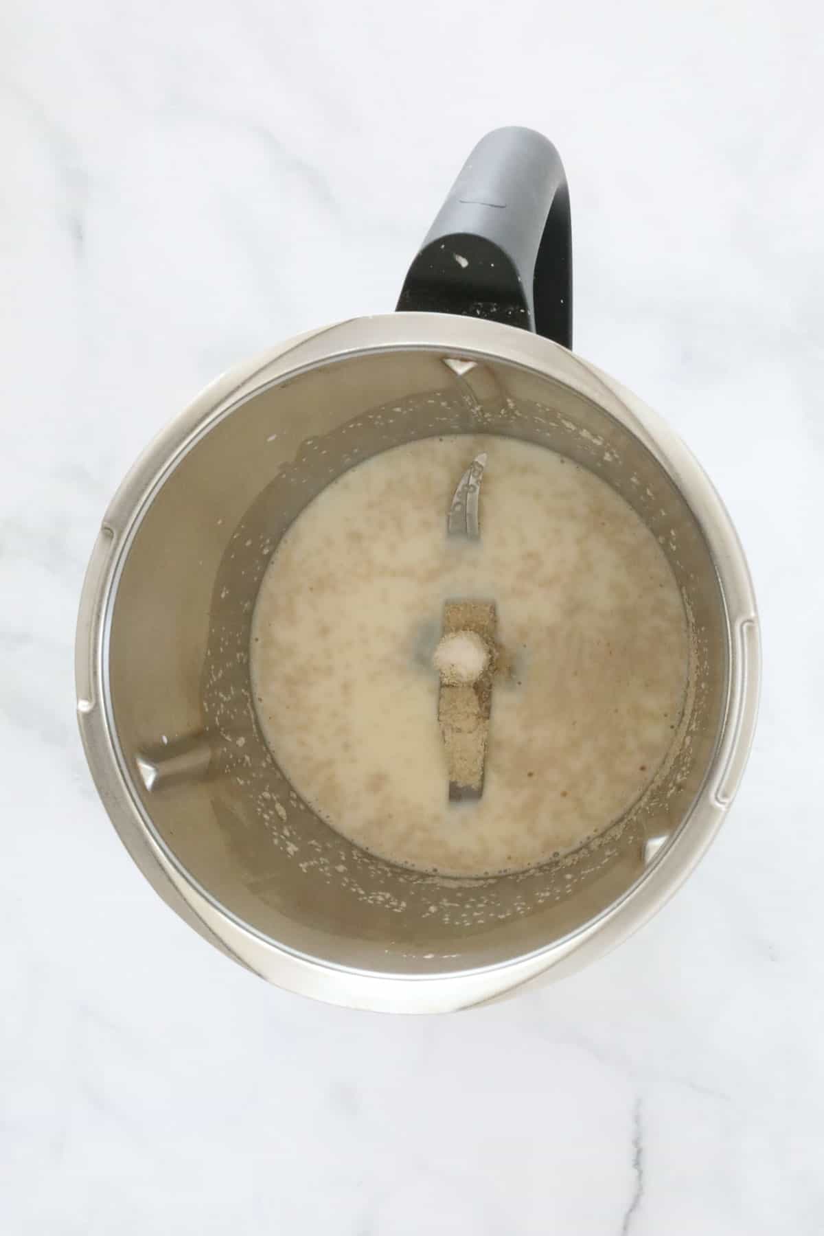 Yeast and water in a Thermomix.