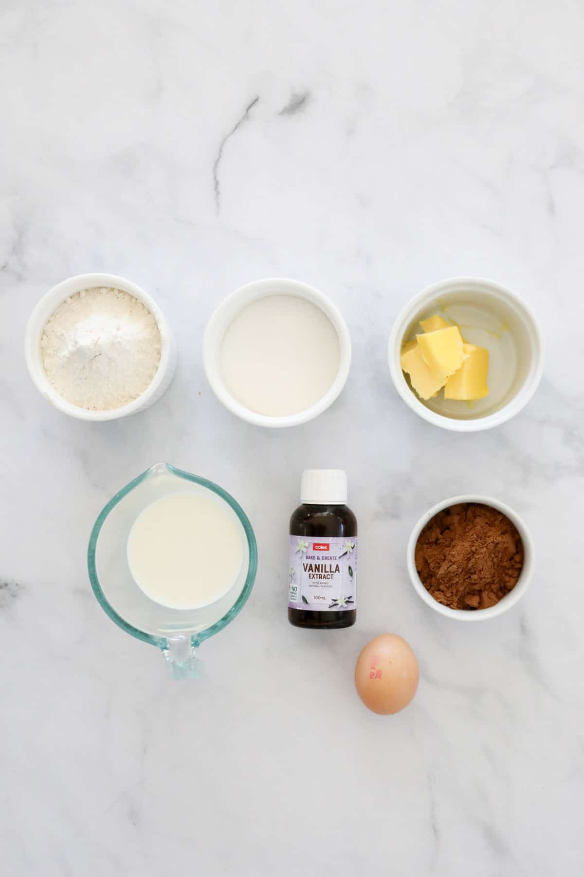The ingredients for chocolate pudding.