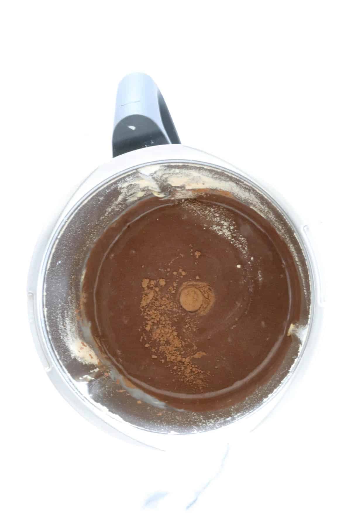 Chocolate mixture in a Thermomix.