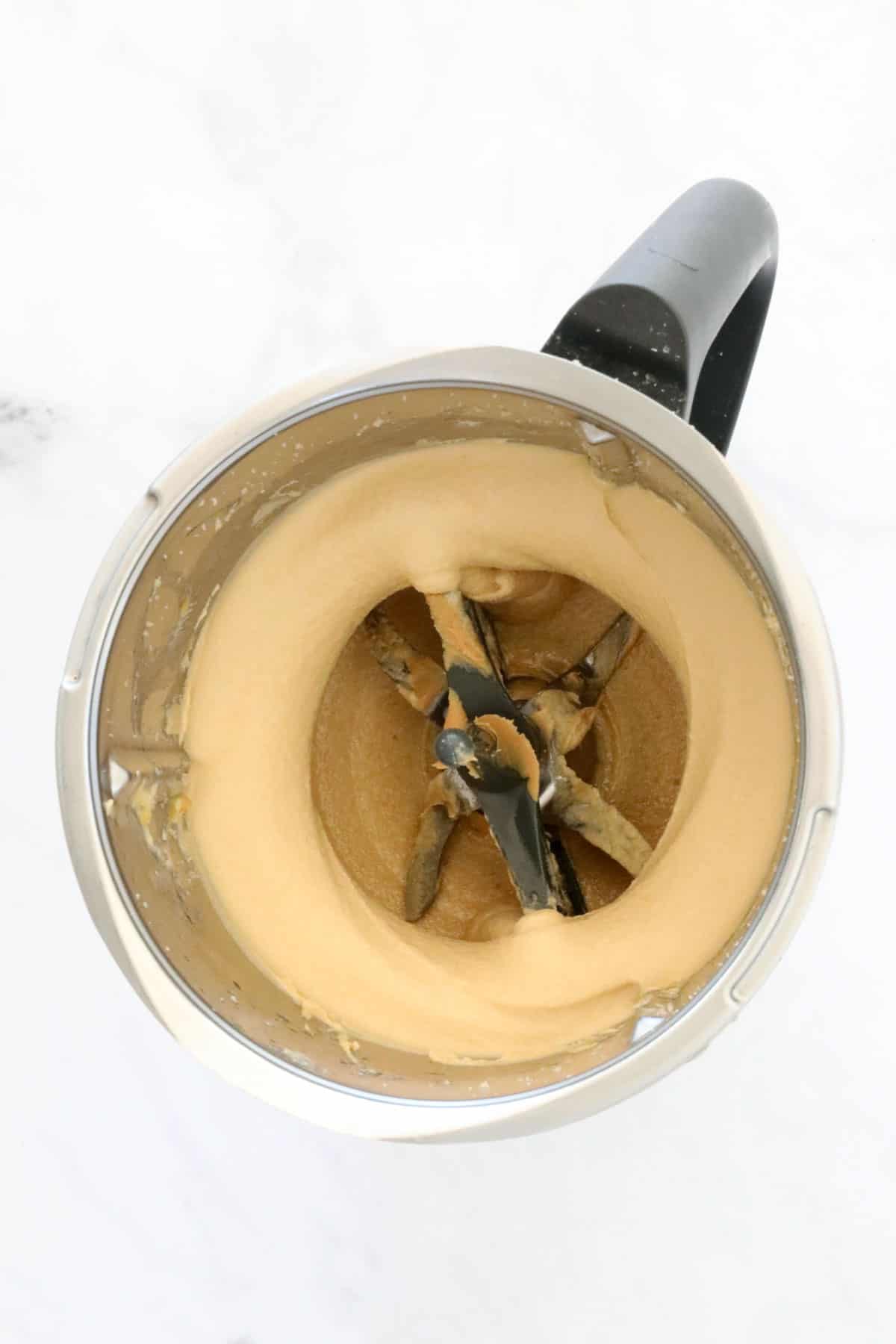 Creamy mixture in a Thermomix.