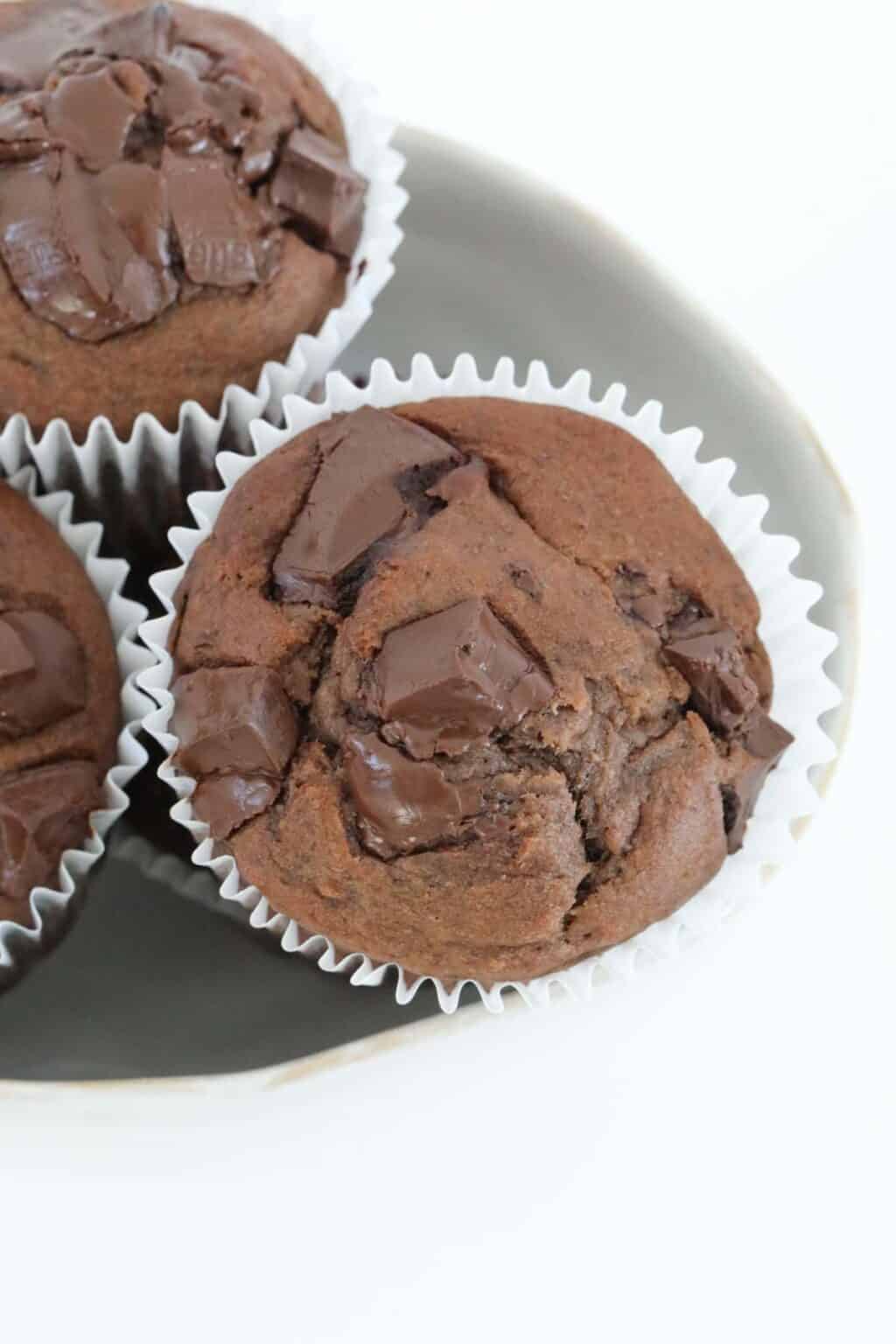 Healthy Thermomix Chocolate Banana Muffins - Thermobliss