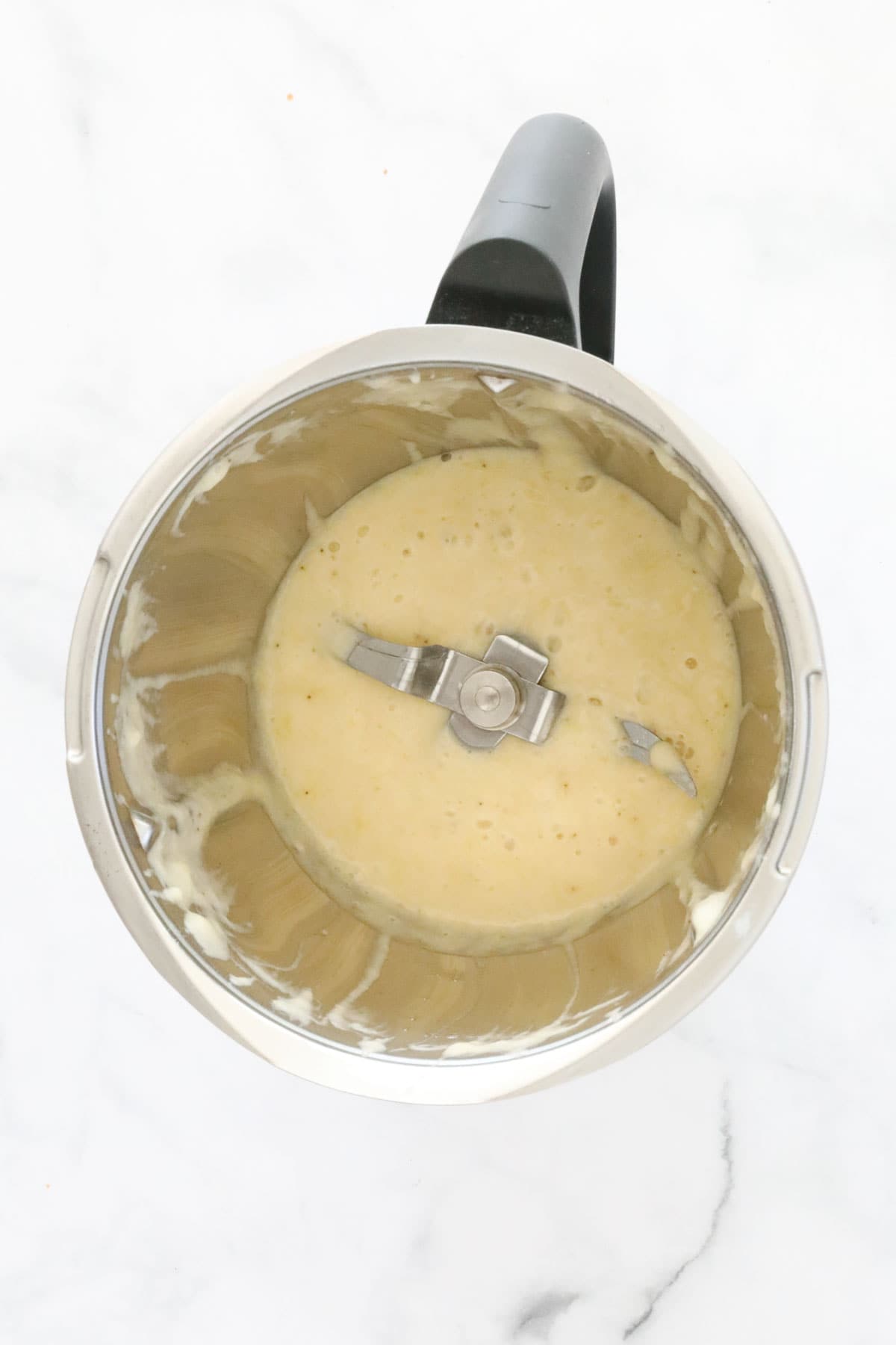 Mashed banana in a Thermomix.