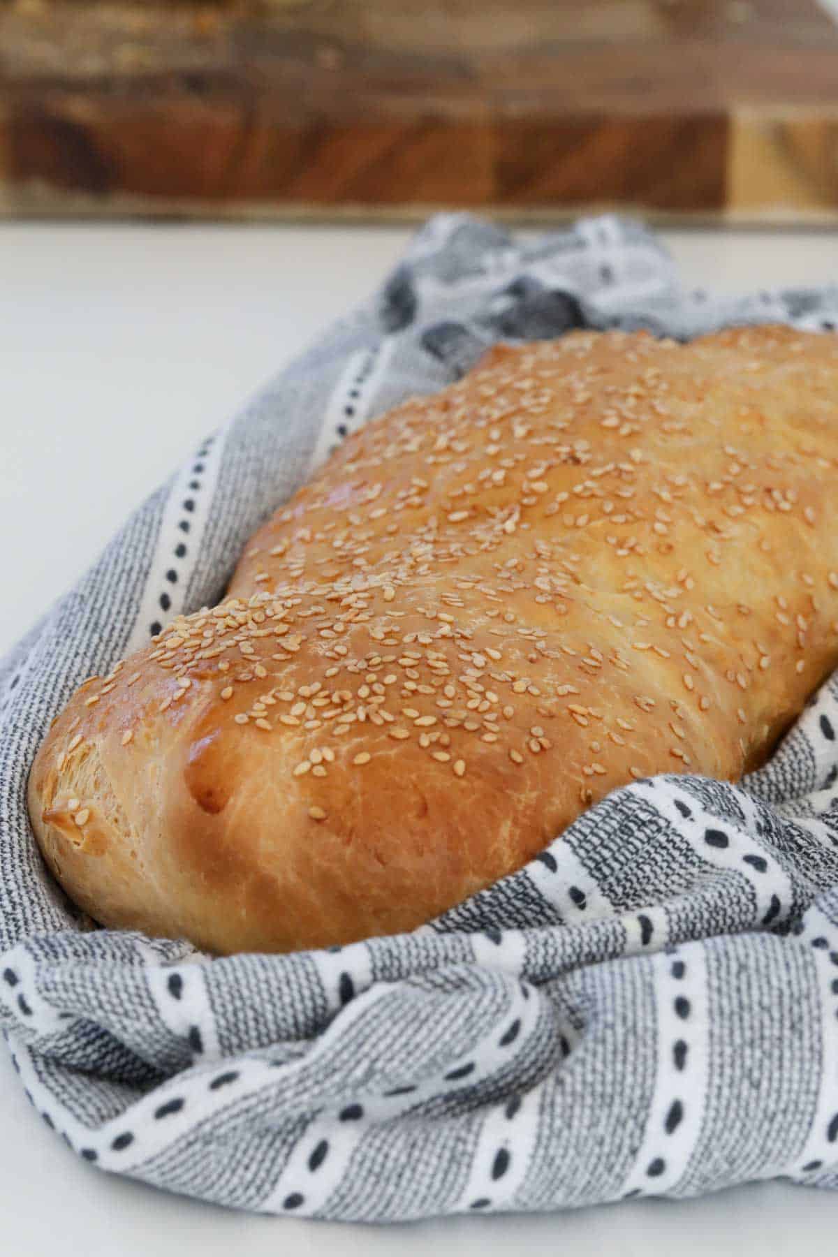 A Turkish pide loaf.