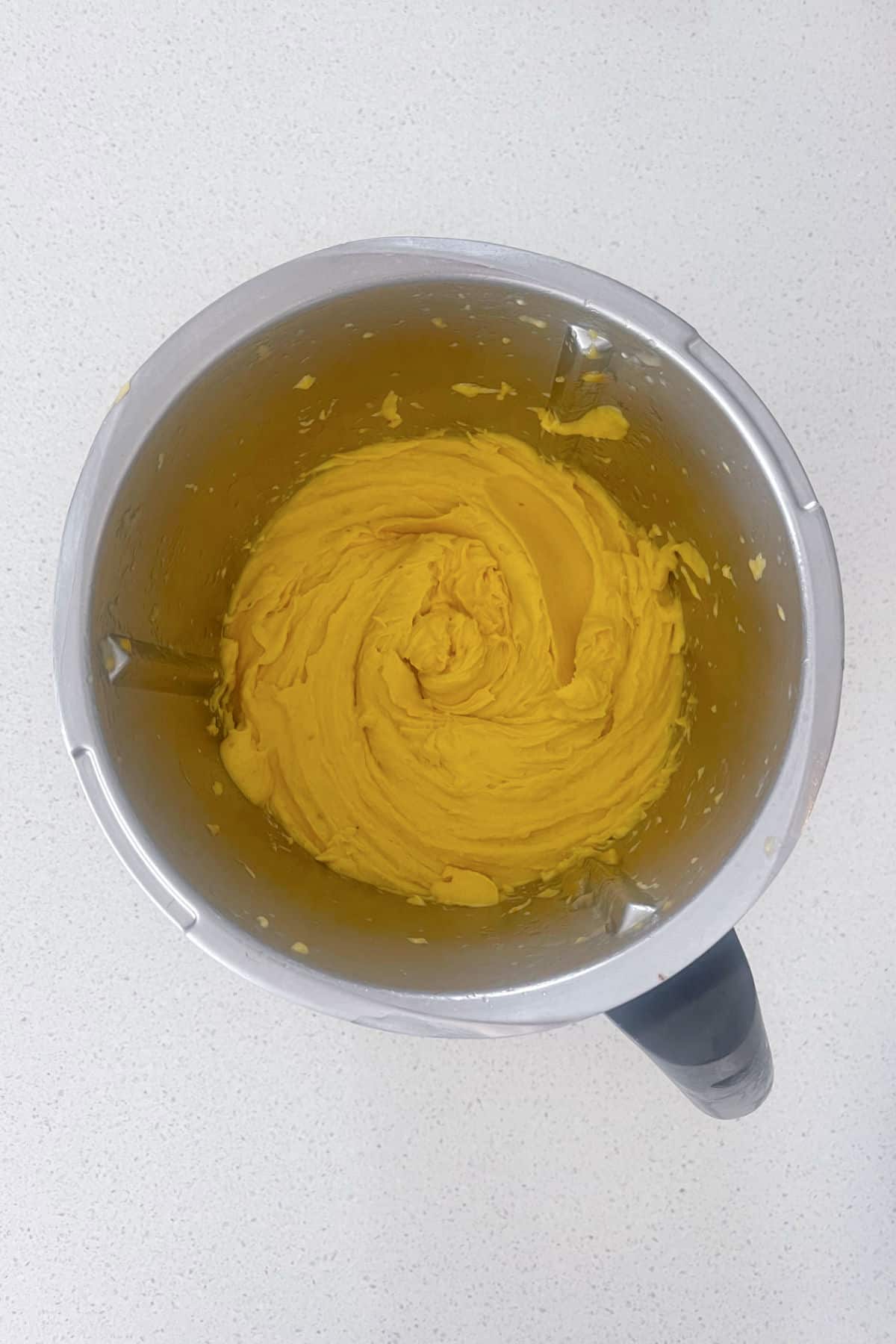 Mango Nice Cream in a thermomix bowl.