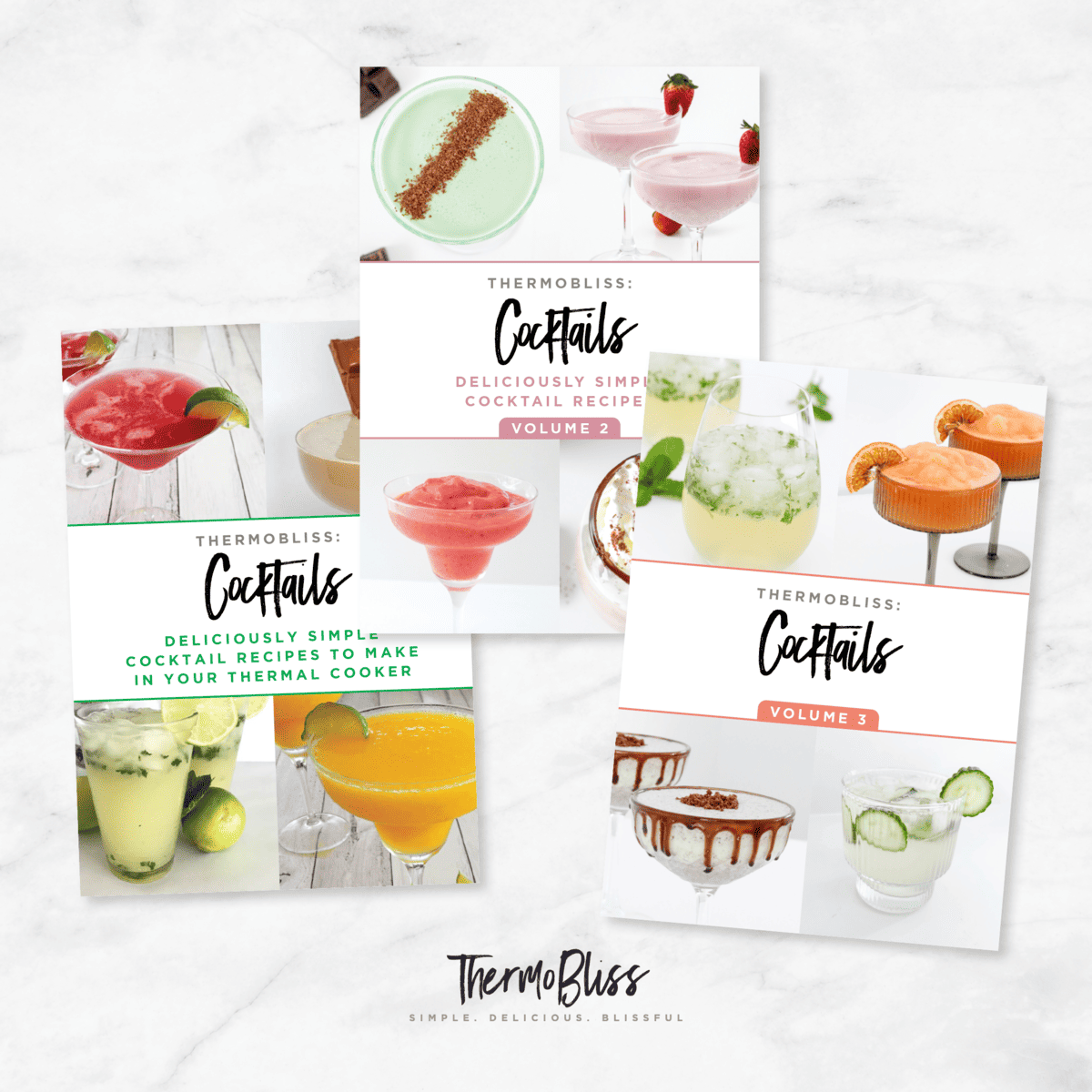 A bundle of Thermomix Cocktails Cookbooks.