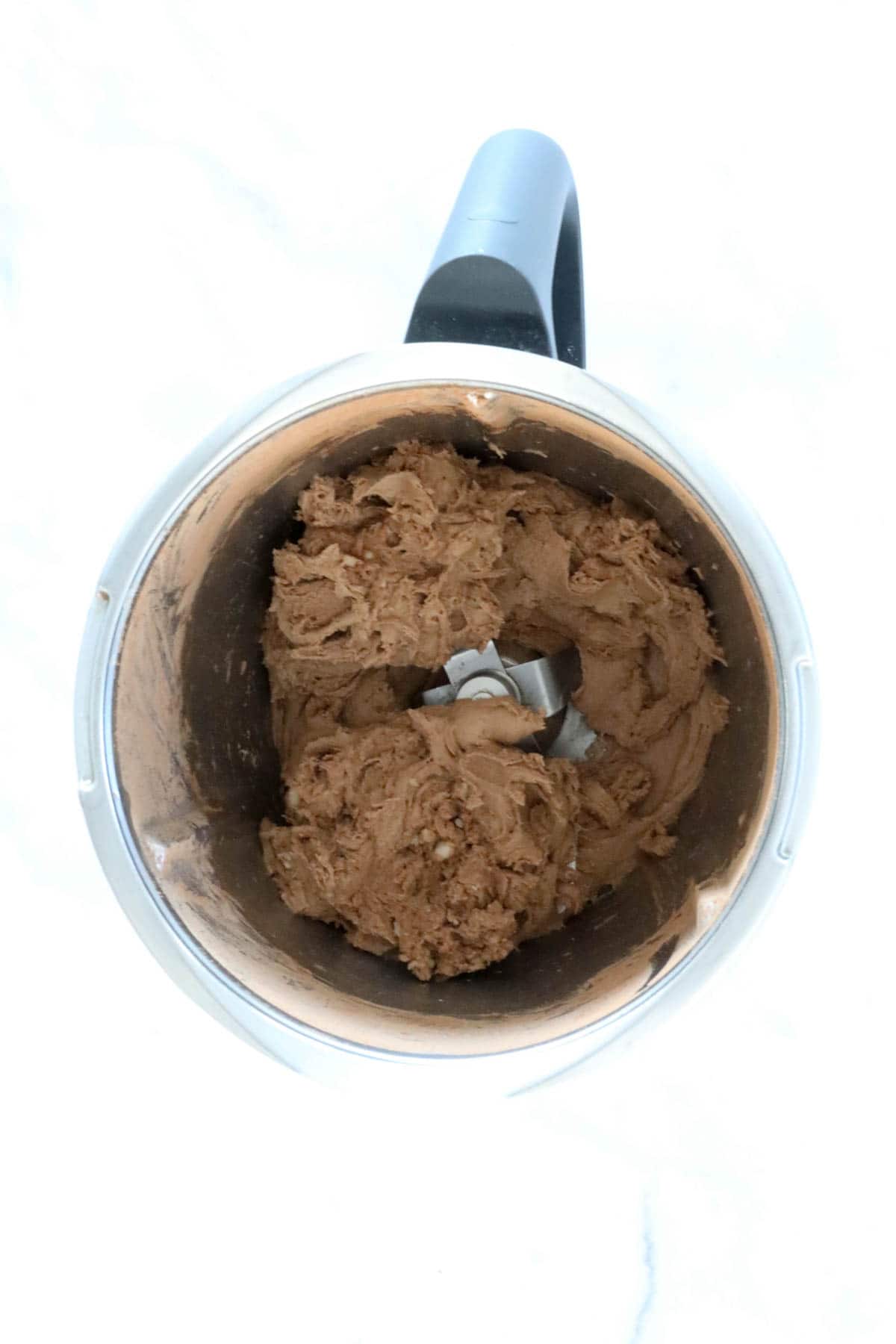 Chocolate ice cream being made in a Thermomix.