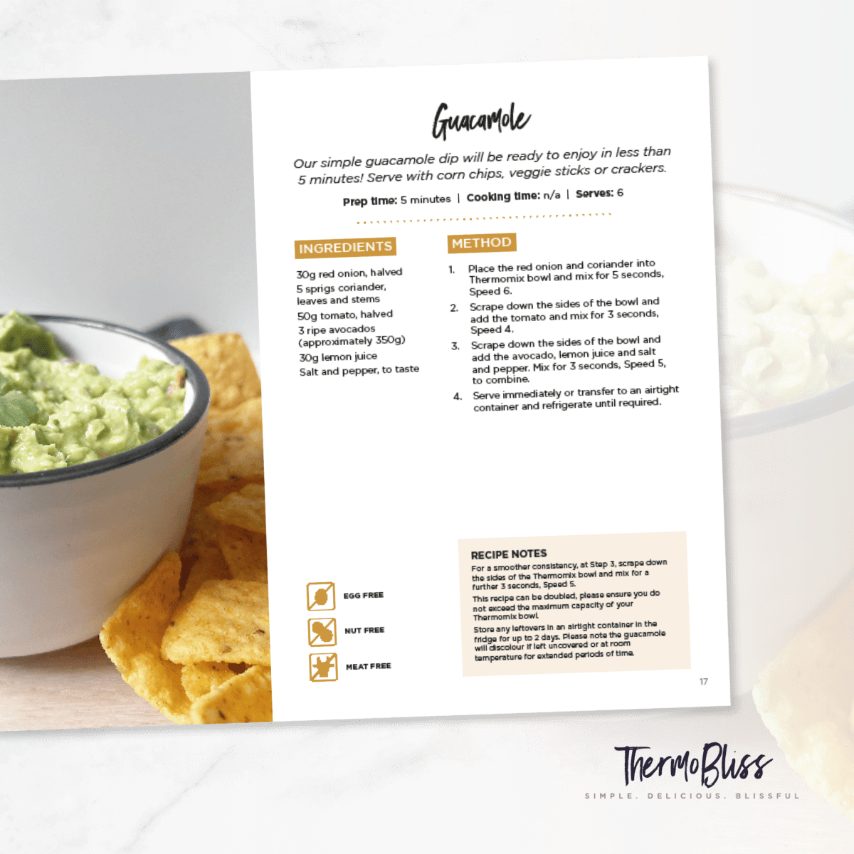 Image of Guacamole recipe from the Thermomix Entertaining Cookbook.