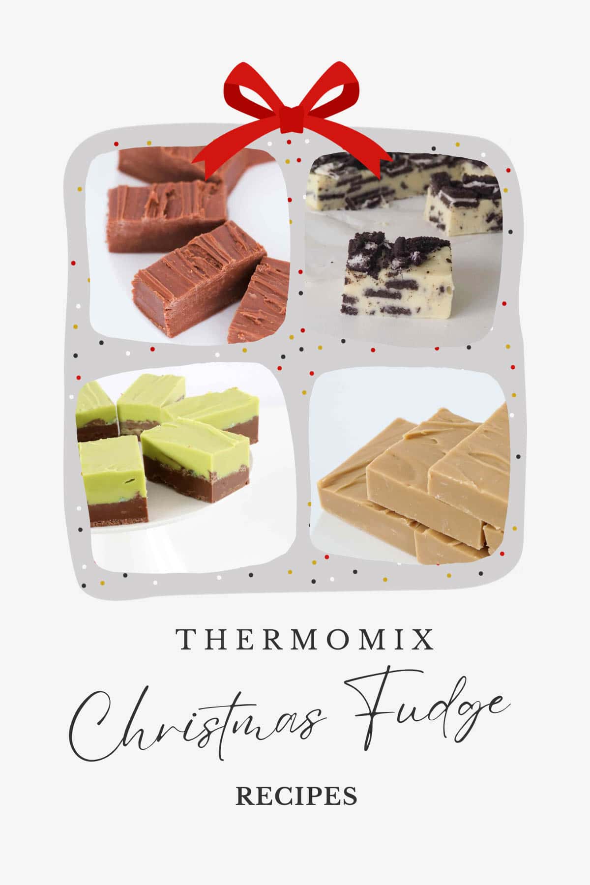 A collage of Thermomix christmas fudge recipes.