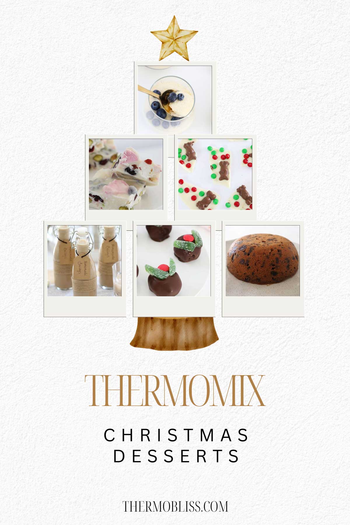 A collage of Thermomix Christmas desserts.