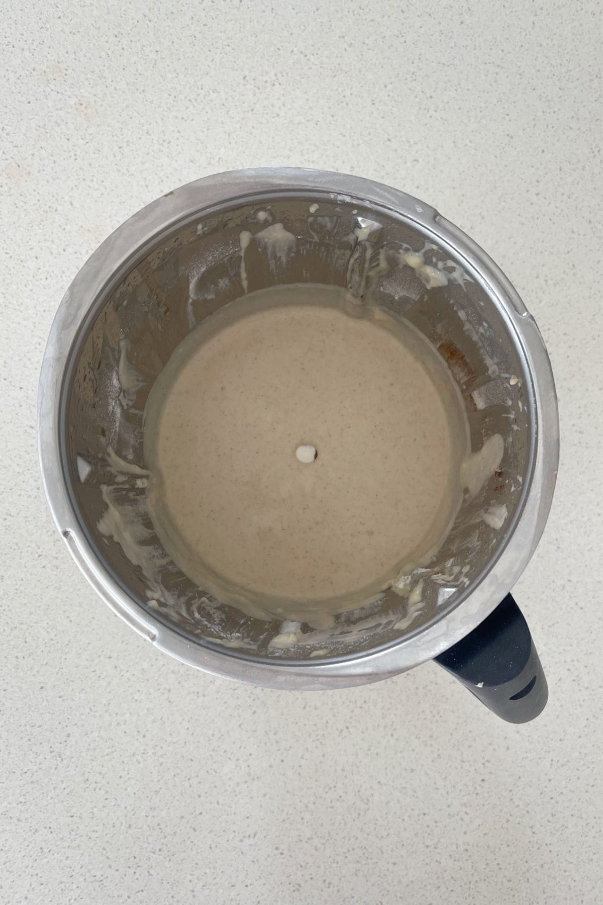 Banana Pancake Batter in a Thermomix bowl.