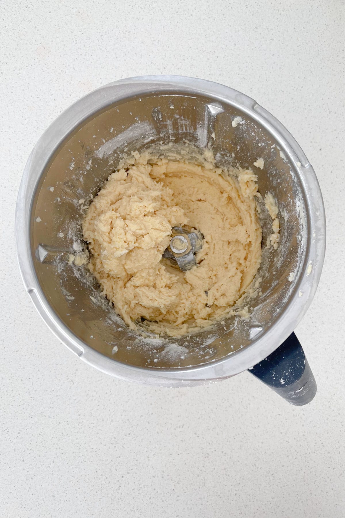 Christmas Biscuit dough in a Thermomix bowl.
