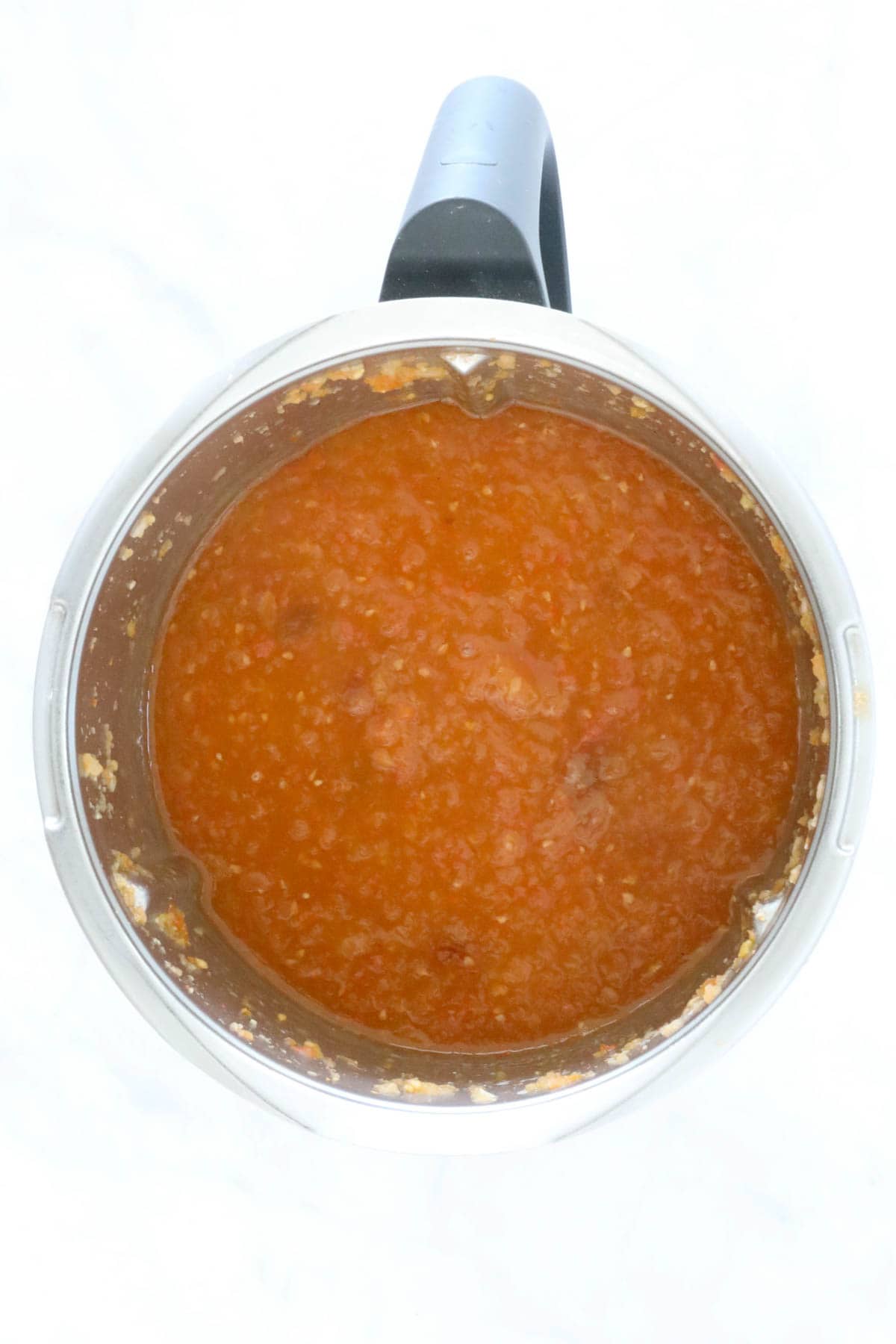 Tomato relish in a Thermomix.