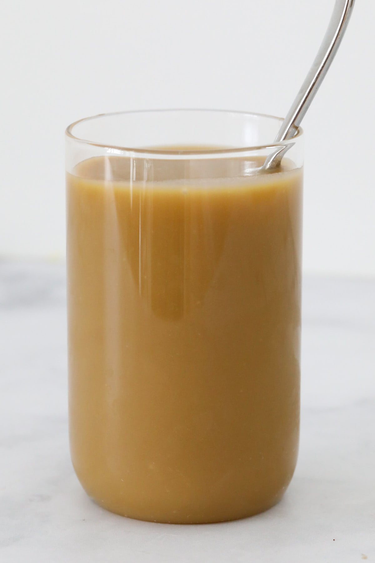 Caramel butterscotch sauce in a jar.