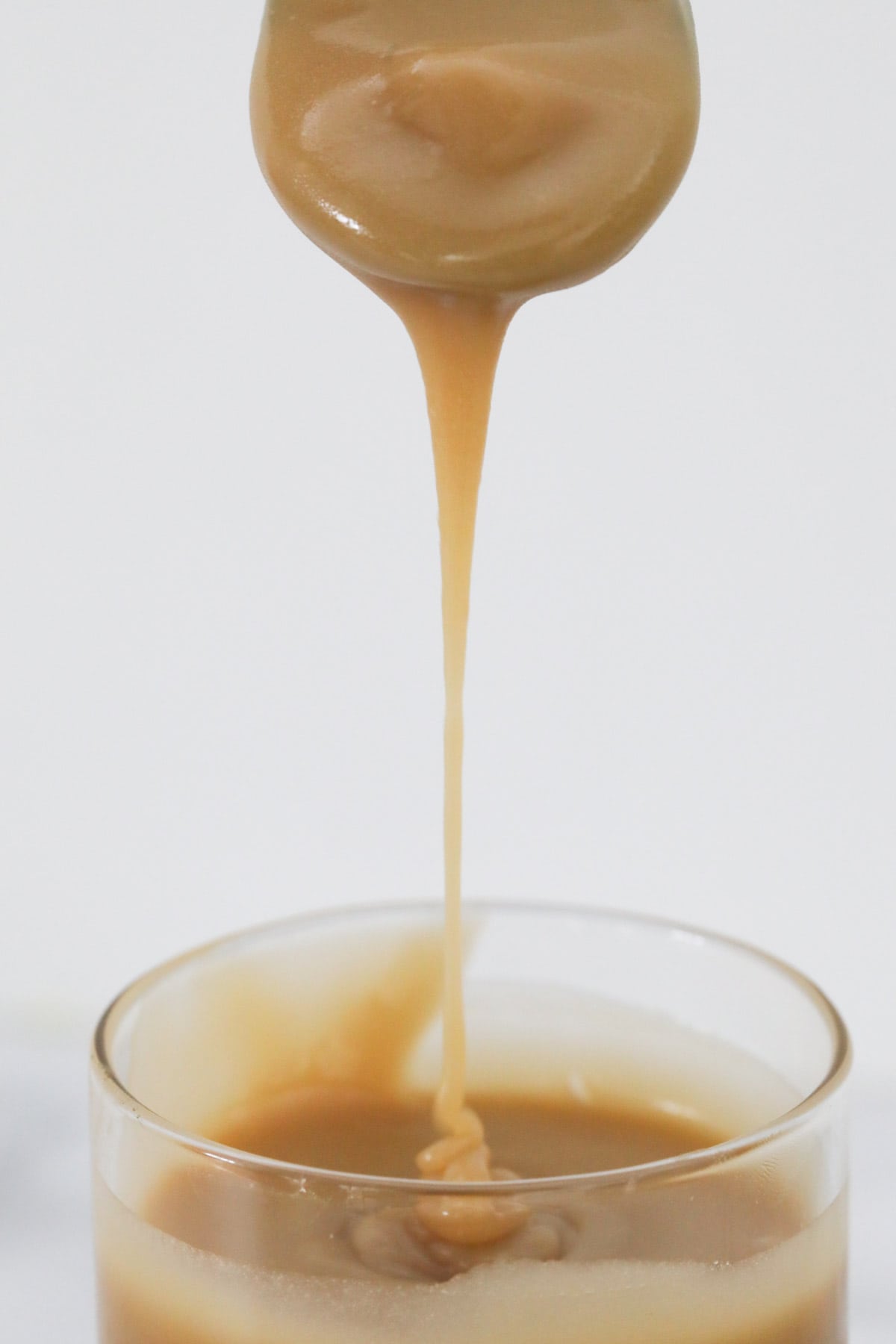 A drizzle of butterscotch sauce.