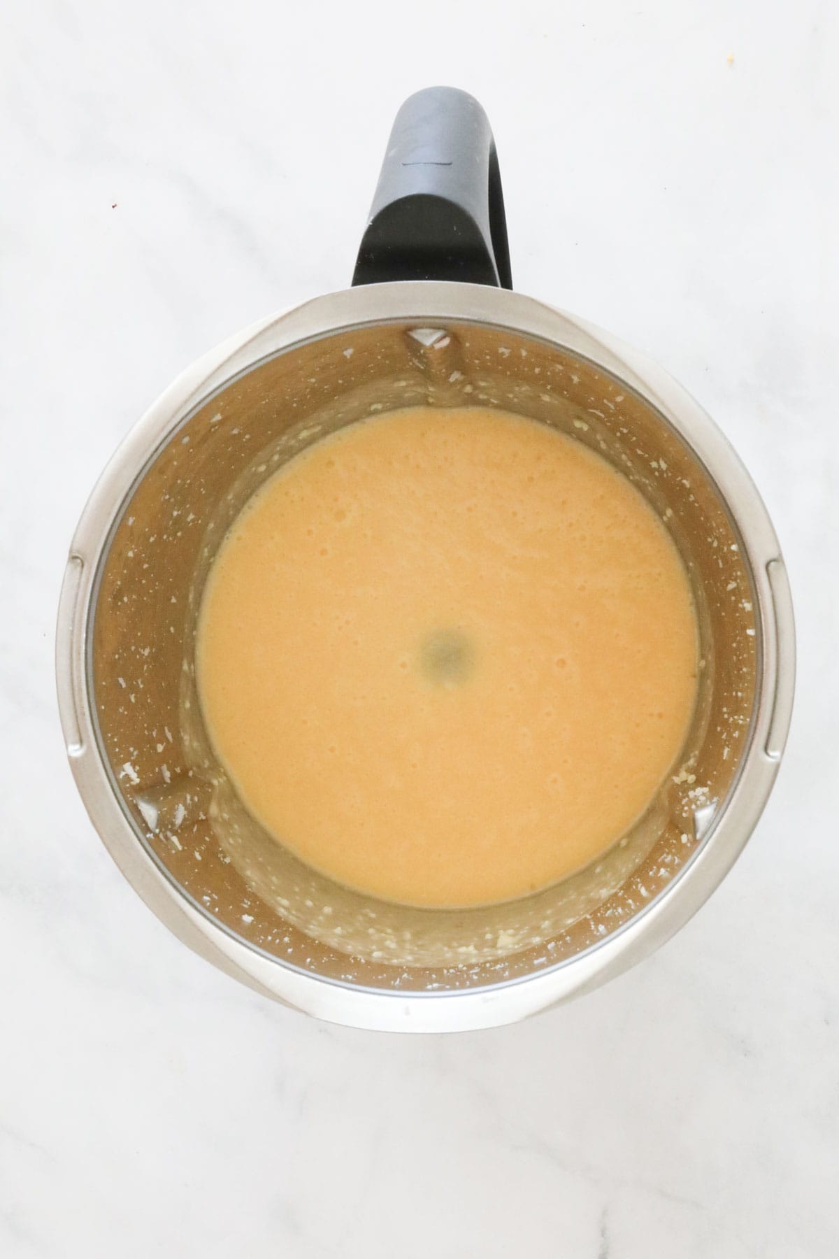 Egg mixture in a Thermomix bowl.