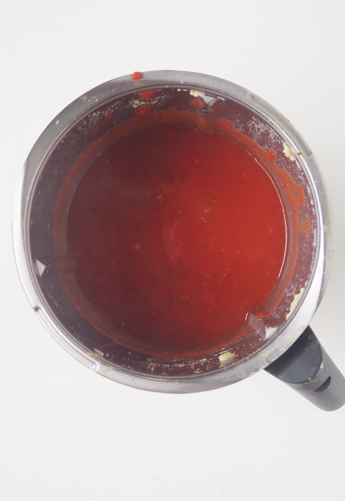 Sauce for Chicken Parma Balls in a Thermomix bowl.