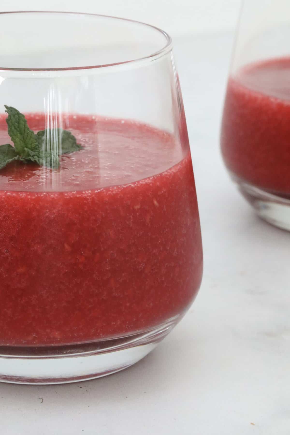 Raspberry and mint cocktail. 