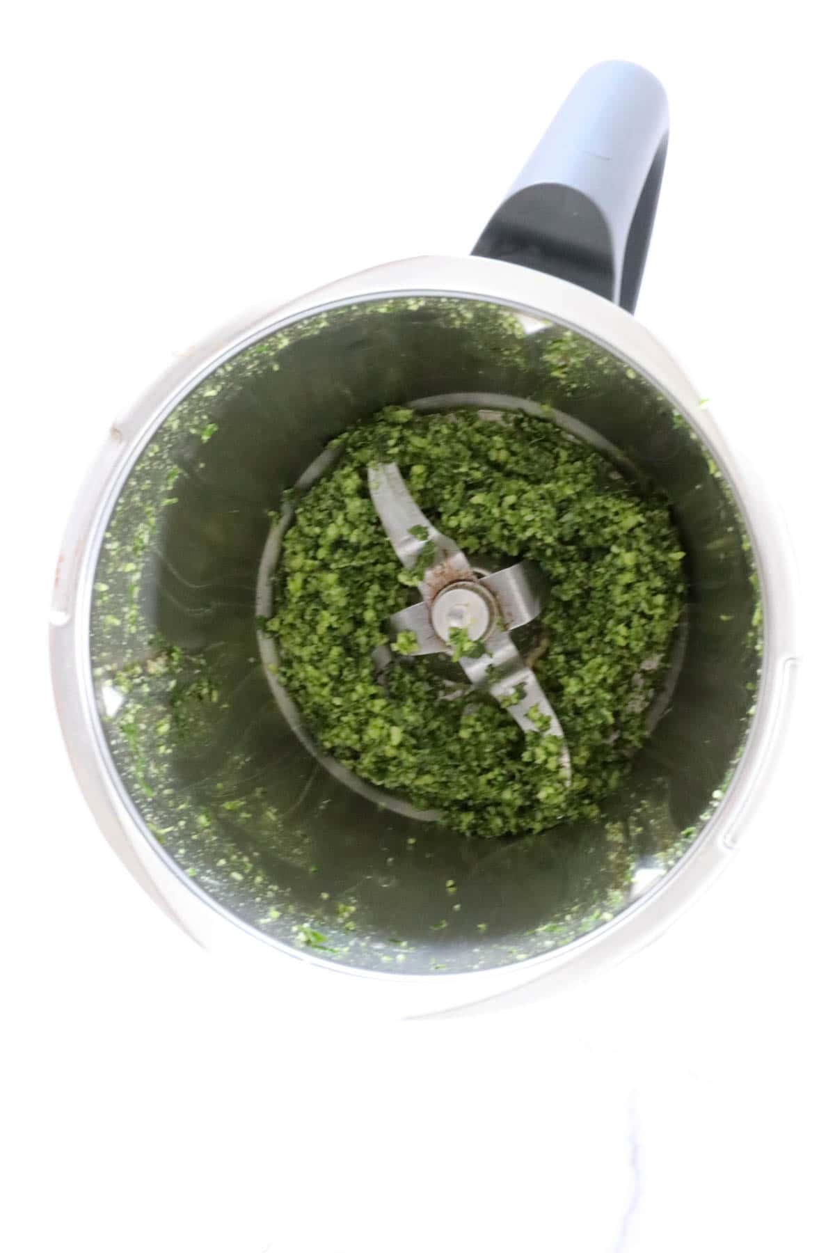 Green mixture in a Thermomix.