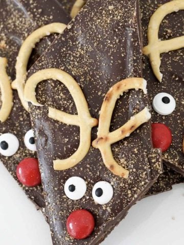 Shards of chocolate reindeer inspired bark.