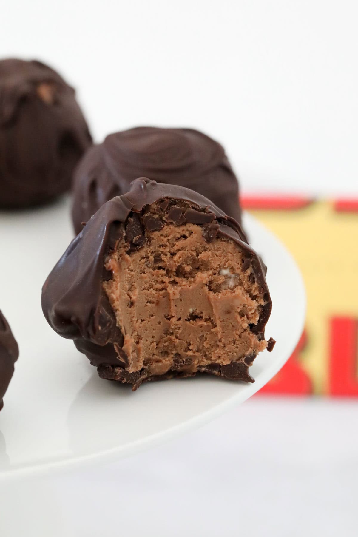 A half eaten Toblerone truffle.