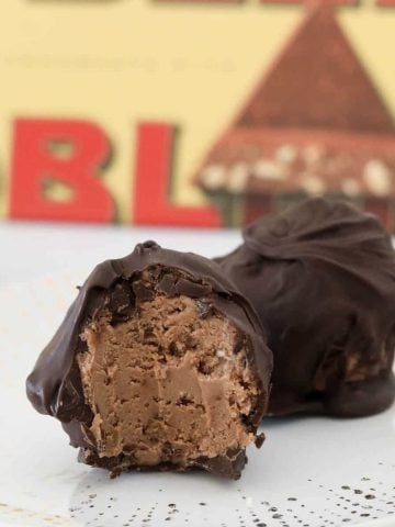 A half eaten Toblerone truffle.