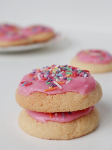 Two Fairy Biscuits stacked on top of each other.