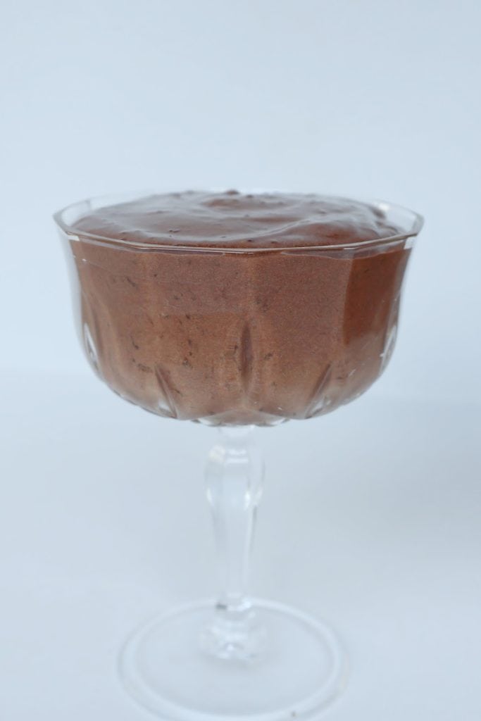 Chocolate mousse ready to go into the fridge to set.