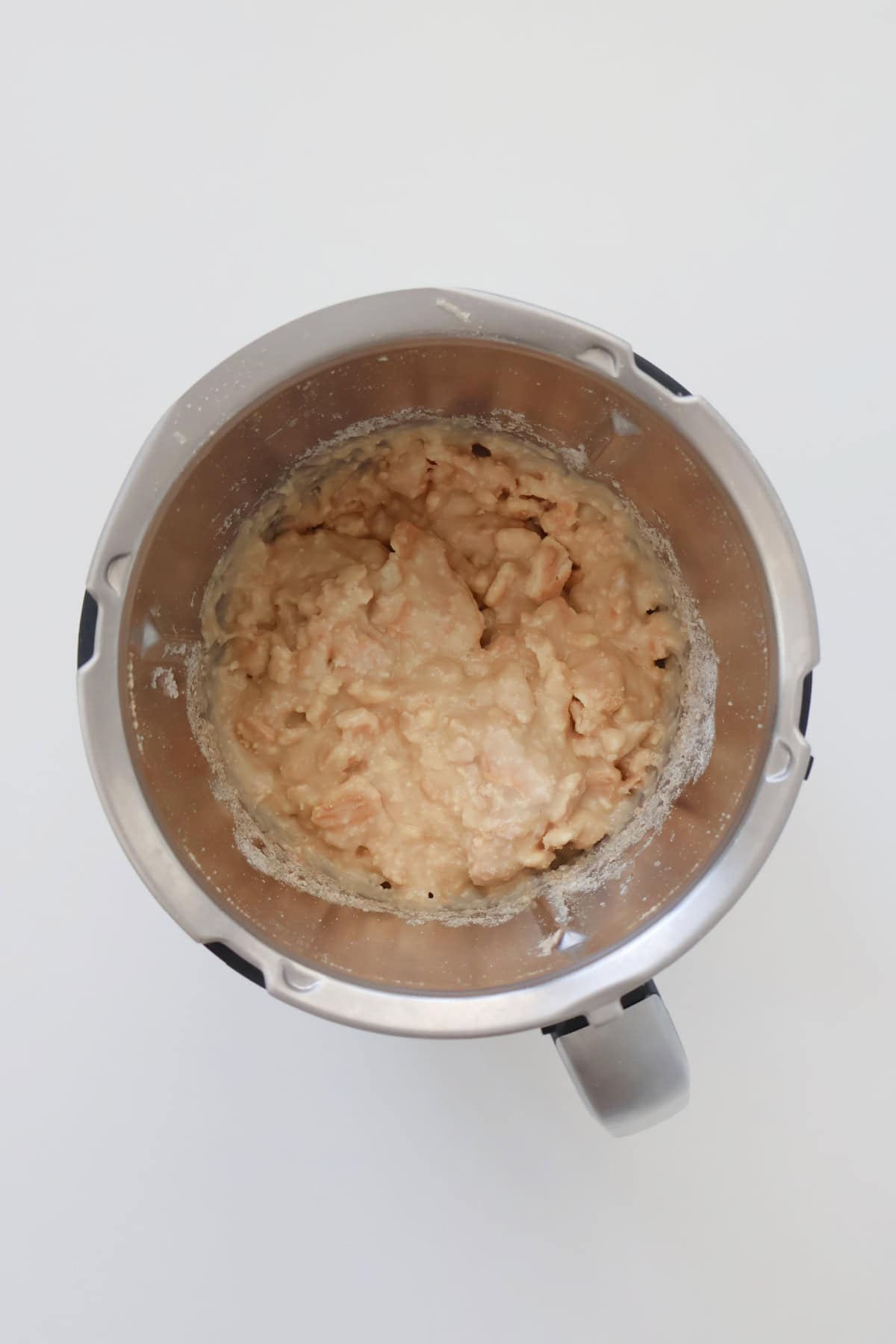 combined white chocolate hedgehog ingredients in a thermomix bowl.